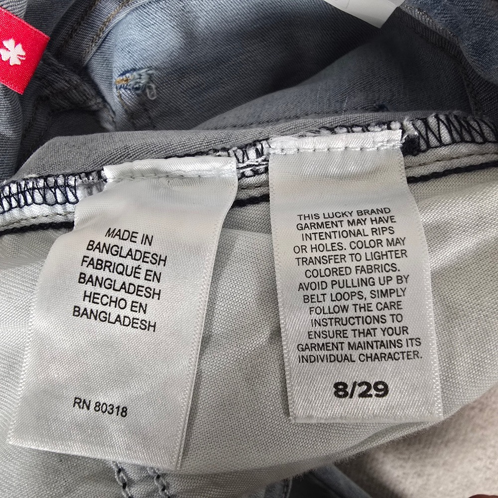 Lucky Brand Sweet Crop Jeans Womens 8/29 Light Wash Raw Hem Advanced Stretch NEW - Picture 10 of 12